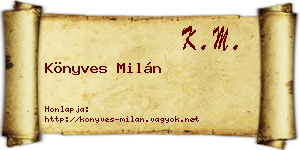 Könyves Milán névjegykártya