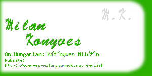 milan konyves business card